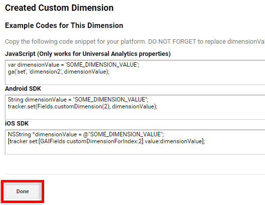 pas besoin de faire des changements, cliquez simplement sur terminé