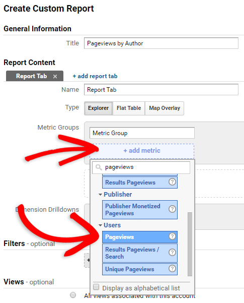 création d'un rapport personnalisé dans Google Analytics