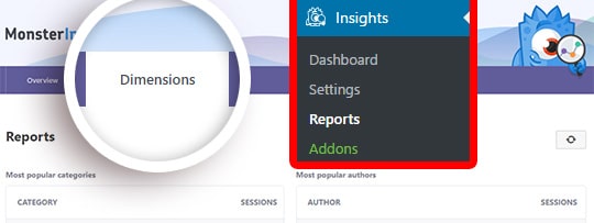 affichage de votre rapport de dimensions personnalisées MonsterInsights