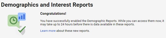 demographics and interest reporting success