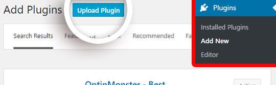 Upload New Plugin WordPress