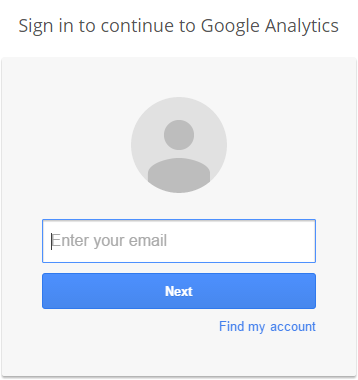Enter your email address to sign in to Google Analytics