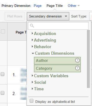 Google Analytics secondary dimension