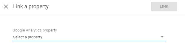 select a google analytics property in optimize