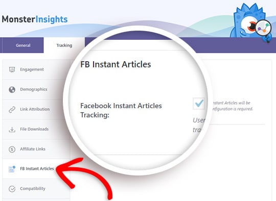 enable facebook instant articles tracking in google analytics