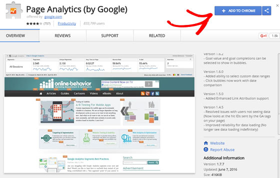 google inpage analytics