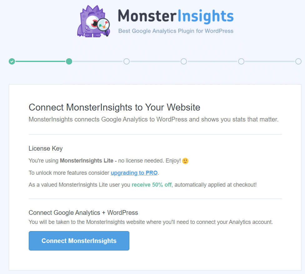 connect monsterinsights