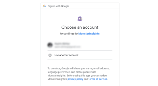 select Google account