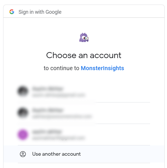 sign in with google account