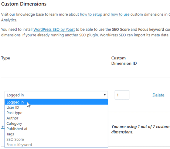 enable logged in custom dimensions