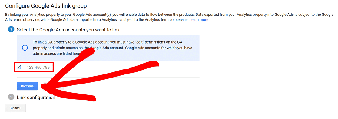 select ads account