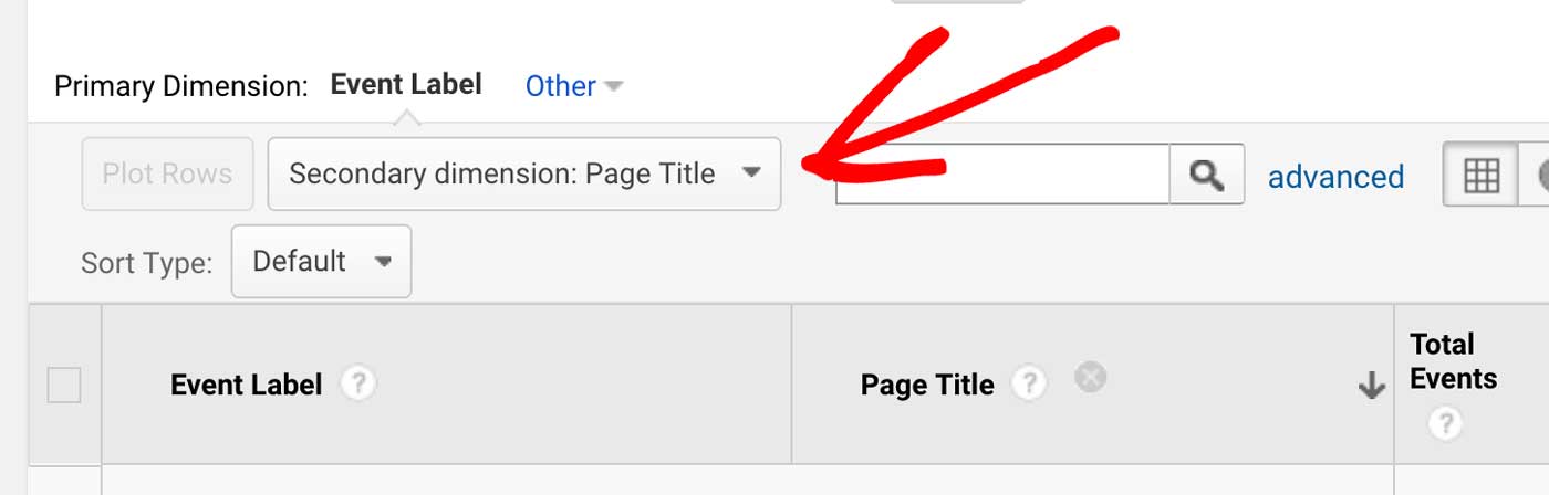 Google Analytics Reports - Set Secondary Dimension to Page Title