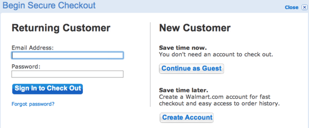 guest checkout split testing