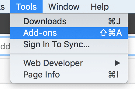 Disable Add-ons in Firefox