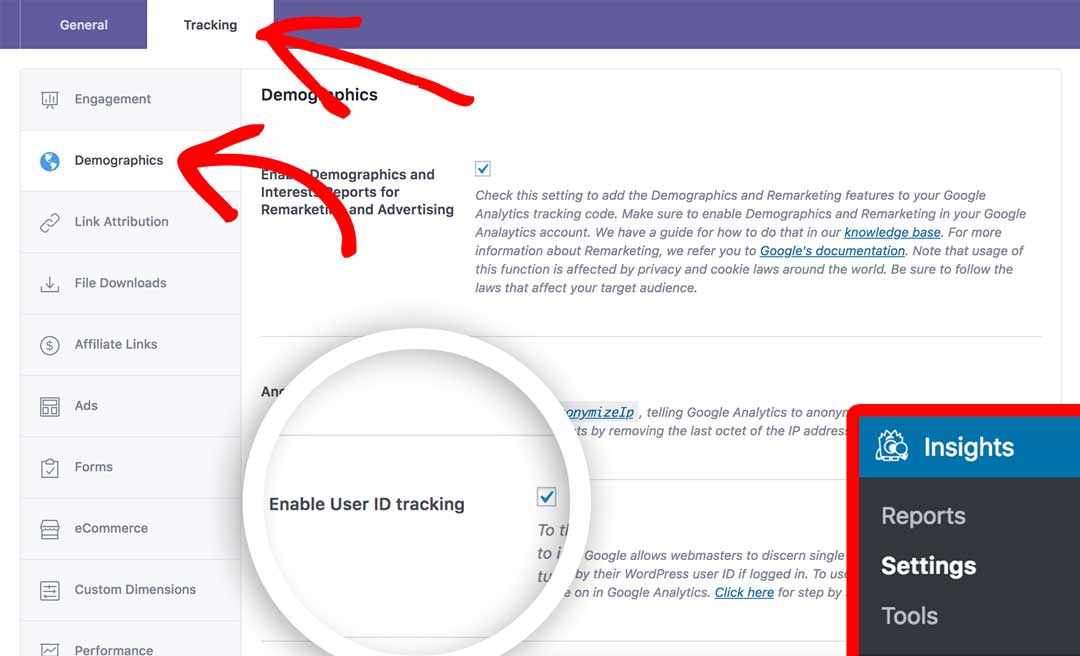 Трекинг пользователя (user tracking). User tracking. Включи user