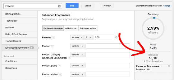 eCommerce Revenue Segment Results