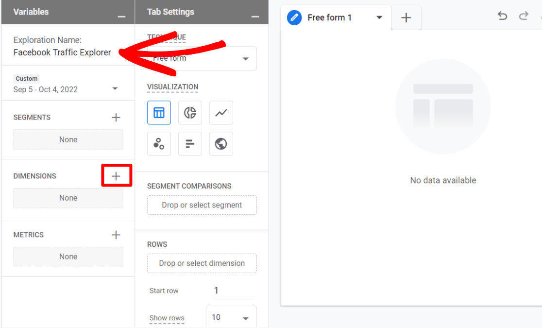 Track website traffic from Facebook - Add dimensions