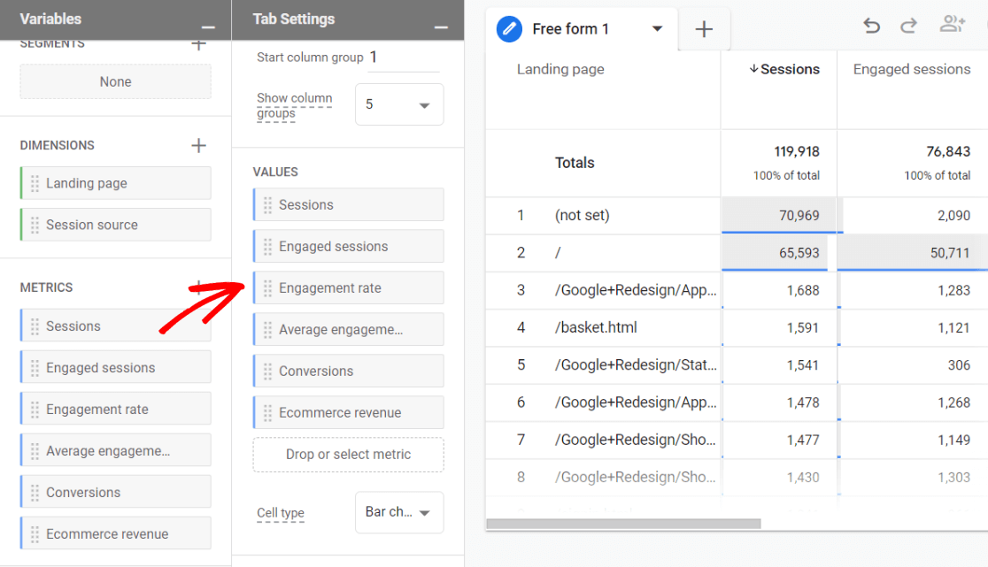 Move metrics to the values box