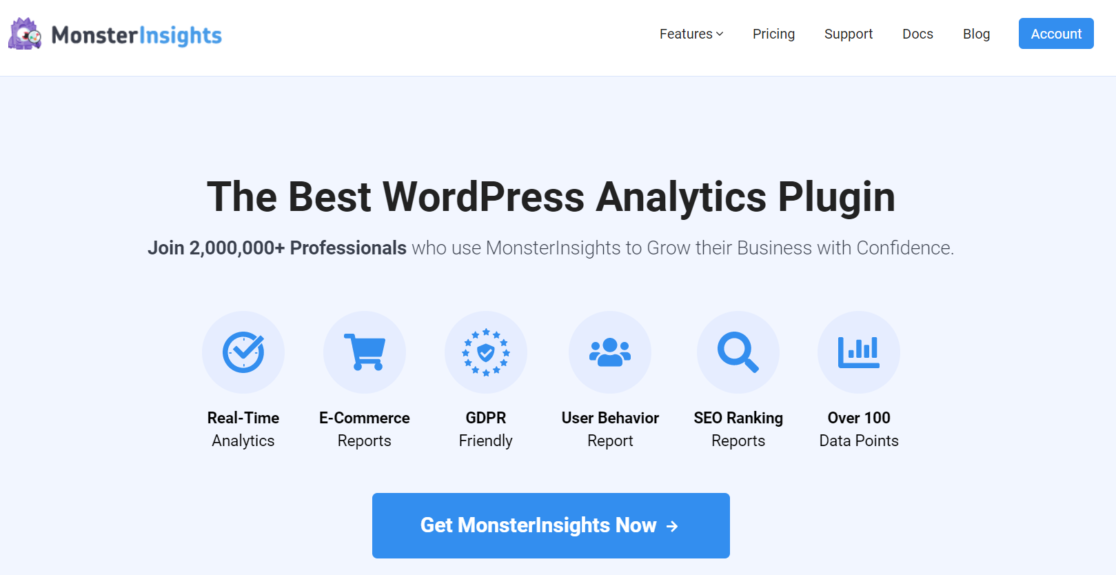 monsterinsights meilleur plugin d'analyse pour wordpress