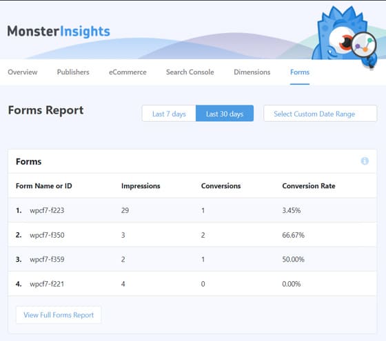 monsterinsights-forms-report