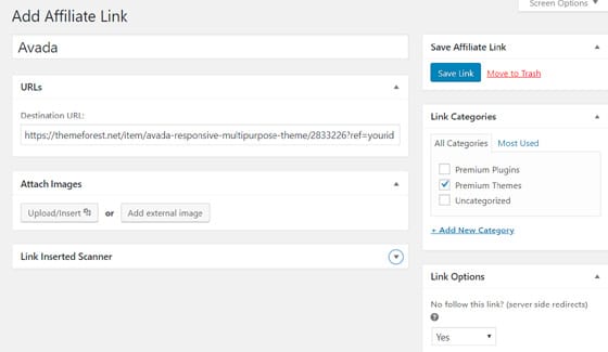 how to add affiliate link in wordpress