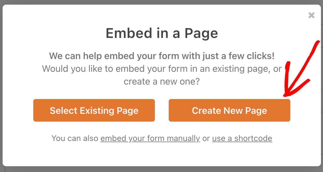 WPForms embed options