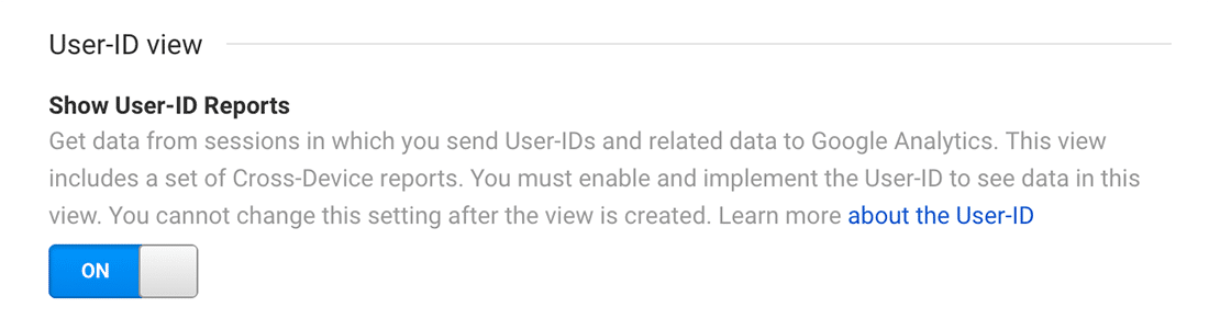 Enable User ID View