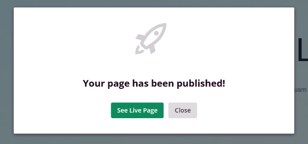 live landing page success message