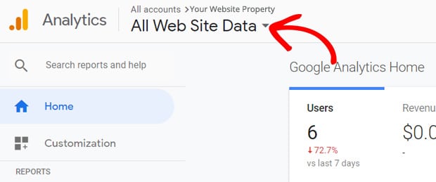 select-your-website-property-ga 