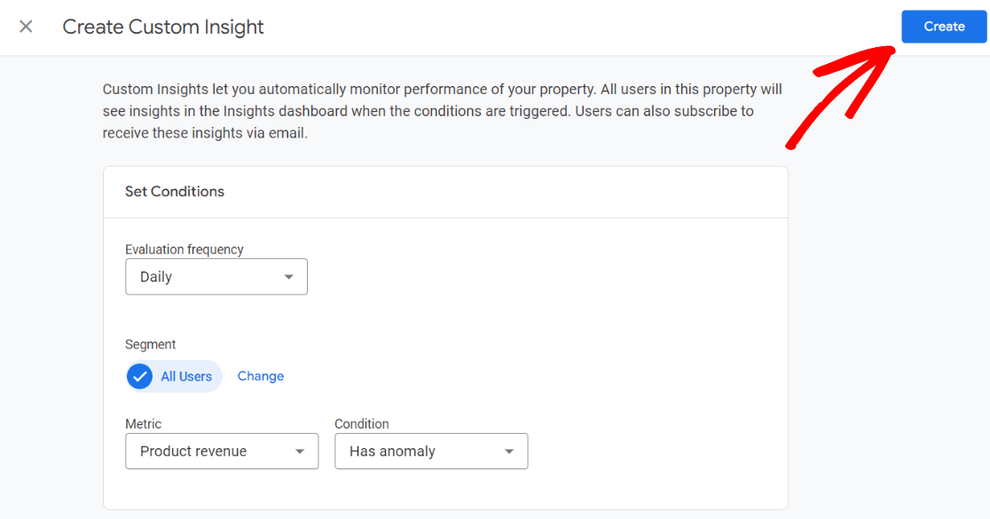 Create a custom insight in Google Analytics