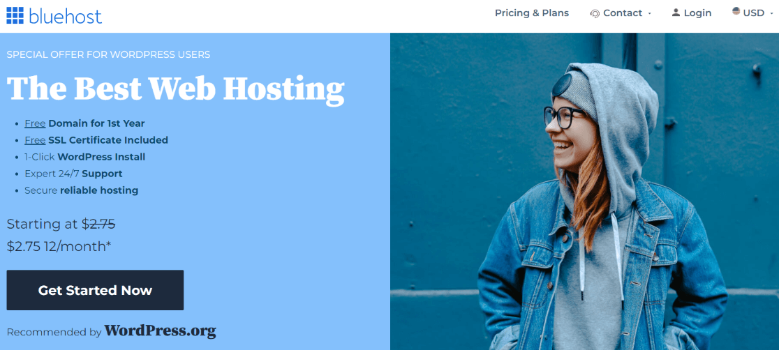Bluehost home