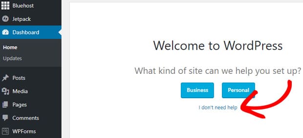 wordpress-welcome-message 