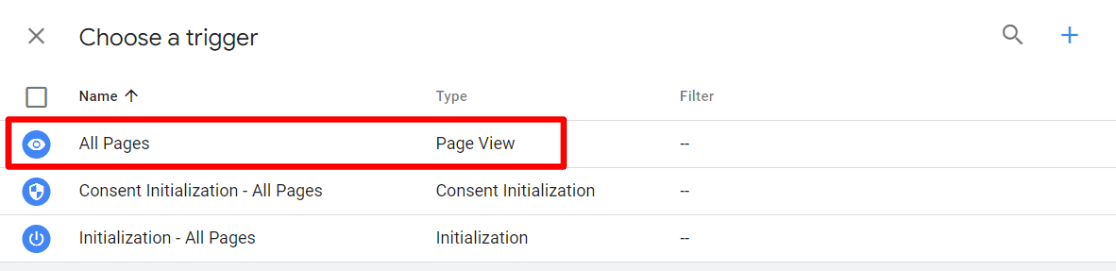 All Pages trigger in GTM