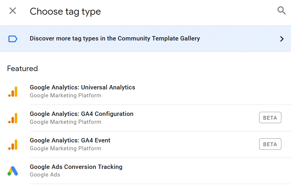 select universal analytics
