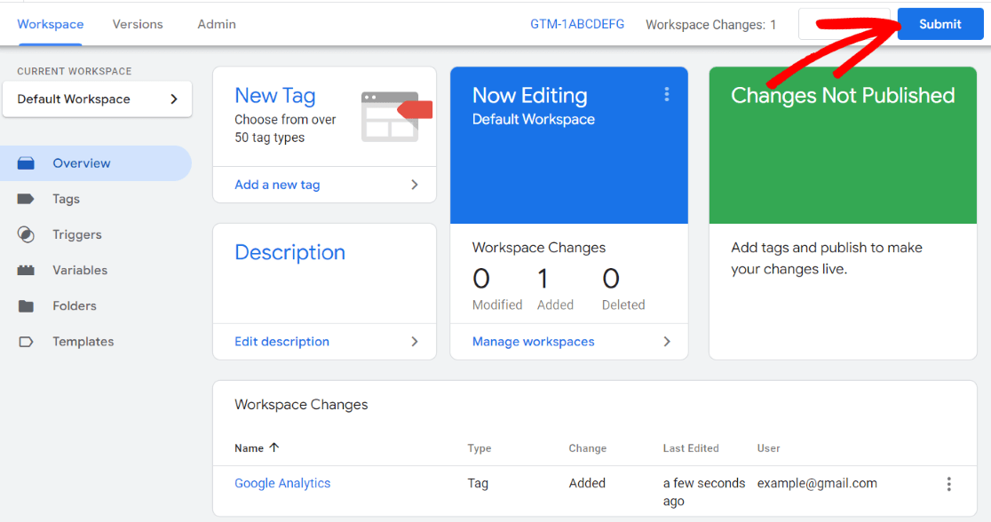 Submit GA4 Google Tag Manager tag
