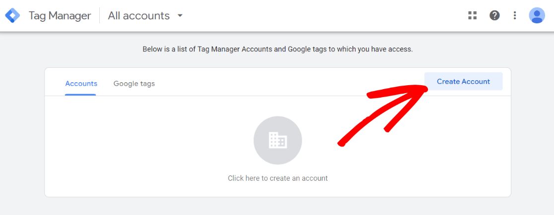 Create Google Tag Manager Account