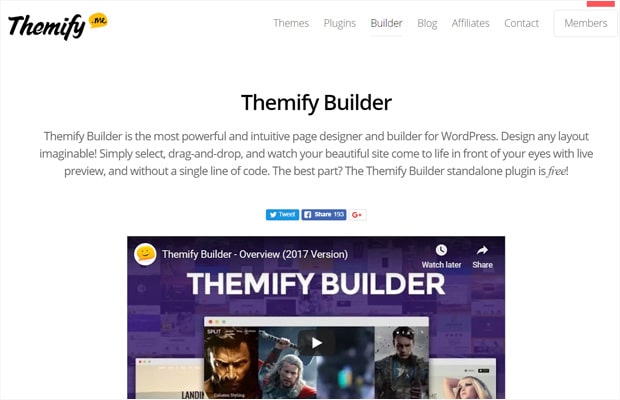 Le plugin Themify Builder WordPress Page Builder