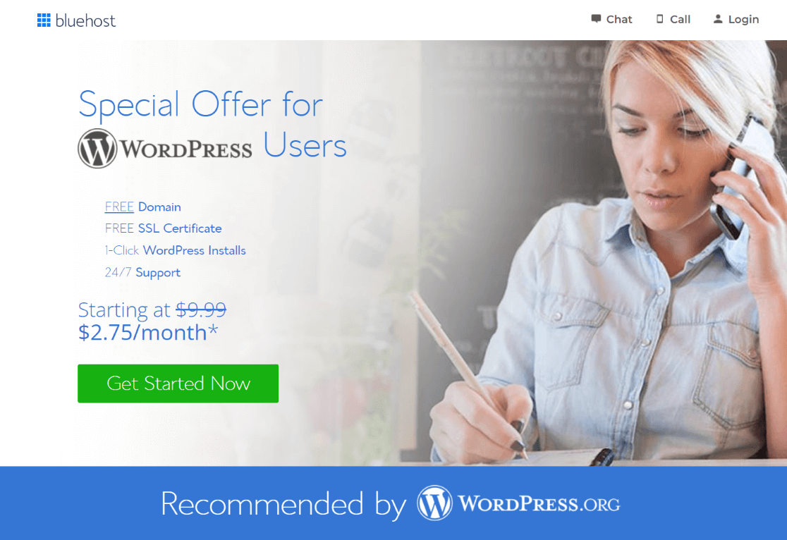 WordPress affiliate website hosting with Bluehost