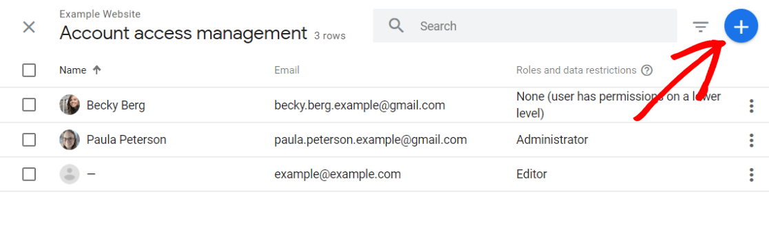 Add a new user in Google Analytics