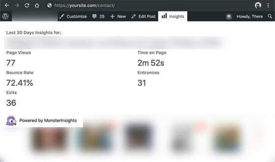 front end page insights for wordpress using monsterinsights