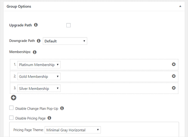 MemberPress Group Options