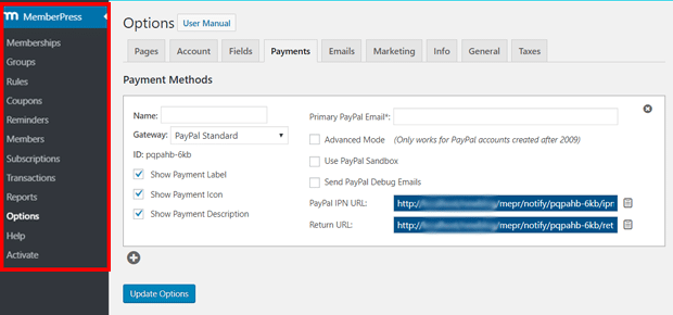 MemberPress Payment Options