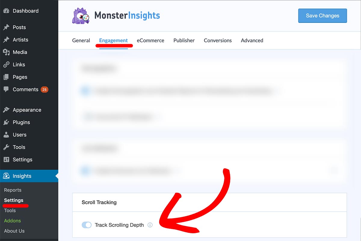 SCROLL DEPTH TRACKING WITH MONSTERINSIGHTS