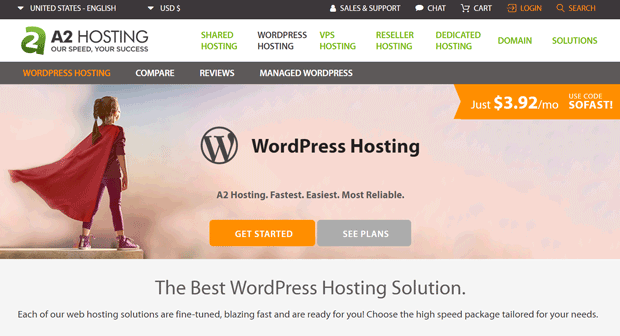 Hébergement A2 pour WordPress