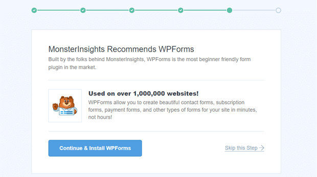 Plugin recommandé par MonsterInsights WPForms