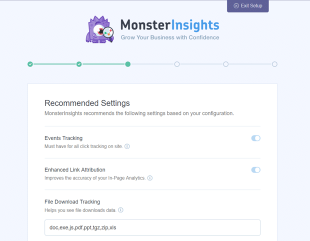 MonsterInsights GA Plugin Recommended Settings