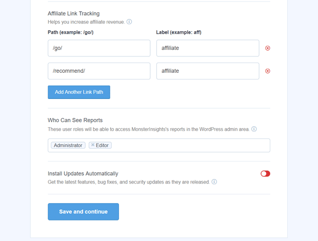 MonsterInsights GA Plugin Recommended Settings -second part