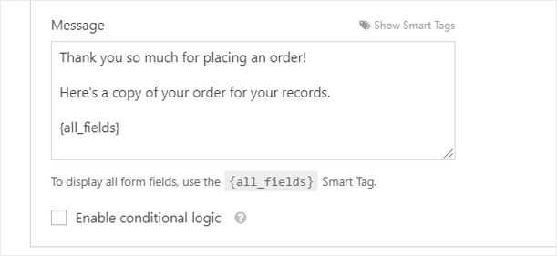 Order Confirmation Notification Email