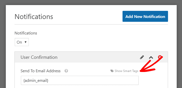 Show Smart Tags in WPForms Notification Settings