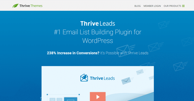 Développement de la liste de leads Thrive et plug-in WordPress Popup